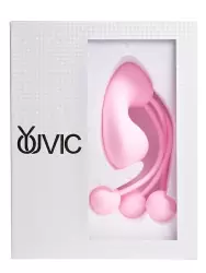 Вакуумный стимулятор клитора Youvic с вагинальными виброшариками, 16 см, 20 режимов, розовый