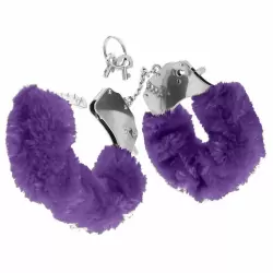 Металлические наручники с мехом Original Furry Cuffs - фиолетовый