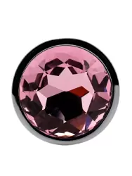 Миниатюрная анальная пробка Kanikule Small, с розово-перламутровым кристаллом, 6 см, размер S