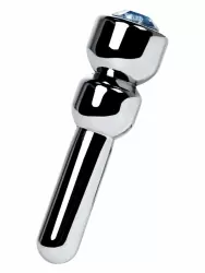 Уретральный плаг со стразом TOYFA Metal малый – серебристый