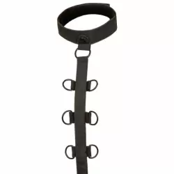 Бондаж нательный с ошейником и наручами «Collar Body Restraint»