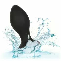 Анальная пробка Power Gem с кристаллом цвета алмаза - черный с серебристым