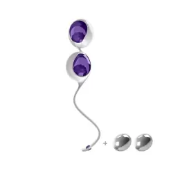 Набор вагинальных шариков Ovo L1 с держателем – фиолетовый