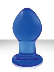Малая анальная пробка Crystal Premium Glass - Blue