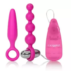 Набор анальных стимуляторов с вибрацией Booty Vibro Kit – розовый
