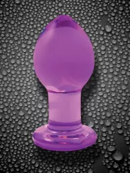 Средняя анальная пробка Crystal Premium Glass - Purple