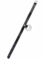 Чокер-ошейник Pecado BDSM, кольцо в кольце, натуральная кожа, чёрный