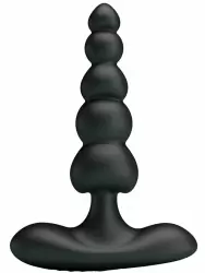 Гибкий анальный вибростимулятор Baile Corban, 5 бусин, 12 режимов, 12 см