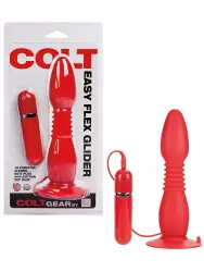 Гибкая анальная пробка с вибрацией COLT Easy Flex Glider – красная