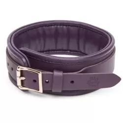 Стильный ошейник с металлической цепочкой Leather Collar & Lead - фиолетовый