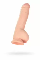 Реалистический фаллоимитатор на присоске TOYFA RealStick Elite с ротацией - телесный