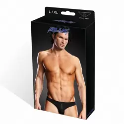 Черные мужские Pouch-бикини BlueLine с молнией – L/XL