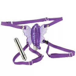 Стимулятор клитора на ремнях Wireless Venus Butterfly беспроводной – фиолетовый