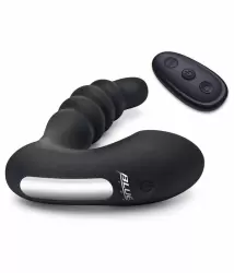 Мощный стимулятор простаты BlueLine Prodder - Sphincter Training, с пультом Д/У, 12,5 см, 4 режима, силикон