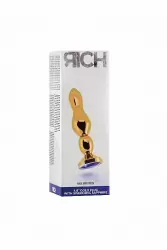 Золотая анальная пробка с сапфировым кристаллом Gold Plug - Purple Sapphire