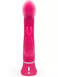 Яркий вибратор-кролик Happy Rabbit Realistic, два мотора, 25,5 см, розовый
