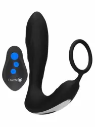 Мощный стимулятор простаты Shots toys, с электростимуляцией, с эрекционным кольцом, с пультом Д/У