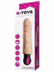 Гибкий реалистичный вибратор TOYFA A-Toys  Cocksman с подогревом – телесный
