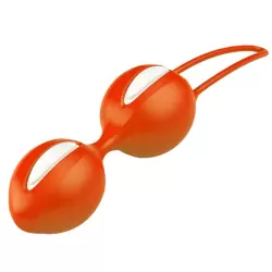 Вагинальные шарики Smartballs Duo с шариком внутри - оранжевый