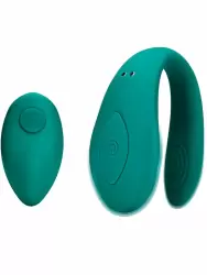 Парный вибратор Couple Toy with Remote Control, с пультом Д/У, 10 см, 10 скоростей, бирюзовый