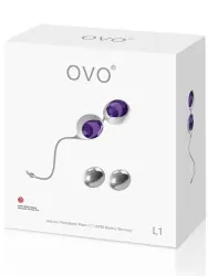 Набор вагинальных шариков Ovo L1 с держателем – фиолетовый