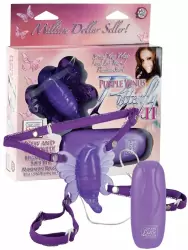 Стимулятор клитора на ремешках Venus Butterfly 2 с вибрацией – фиолетовый
