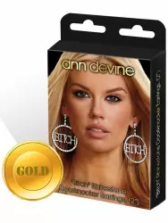 Большие круглые серьги Ann Devine с надписью Bitch – золотой