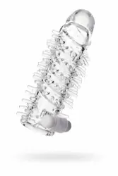 Увеличивающая насадка на пенис TOYFA A-Toys с вибрацией – прозрачный