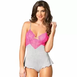 Изящное боди для сна Leg Avenue Brushed Jersey Lounge Teddy - L