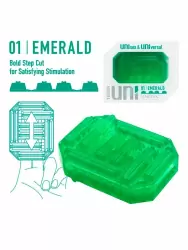 Нереалистичный мастурбатор Tenga Uni Emerald, 5,8 см, ТПЭ, зеленый