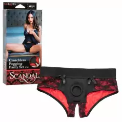 Страпон с трусиками Scandal Crotchless Pegging Panty Set S/M