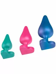 Набор анальных пробок Romp Luster, с ограничителем, 3 цвета, 3 размера