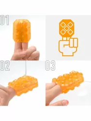 Нереалистичный мастурбатор Tenga Uni Topaz, 5,8 см, ТПЭ, оранжевый