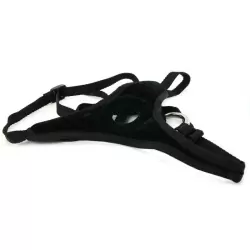 Плюшевые трусики-стринги для страпона Black Velvet Bikini Strap-On – черный
