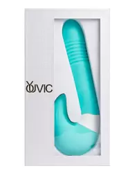 Изогнутый вибратор Youvic, 23,9 см, 10 режимов, силикон, бирюзовый