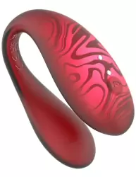 Парный вибратор Amovibe TWIN+ Red, 8 см, 4 режима, управление через приложение, силикон, красный