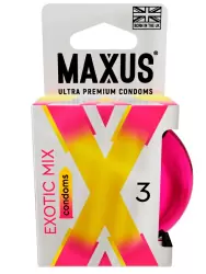 Гладкие презервативы MAXUS Exotic Mix, ароматизированные, 18 см, 3 шт