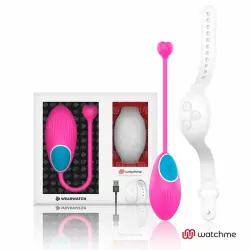 Ребристое виброяйцо Dream Love WEARWATCH EGG WIRELESS TECHNOLOGY WATCHME FUCHSIA / SNOWY, с пультом Д/У, 8,5 см, 7 режимов, силикон