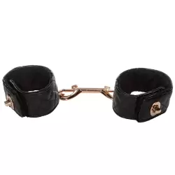 Элегантнаые наручники Entice Universal Cuff Links, с золотистой металлической застежкой, 26,7 см, черные