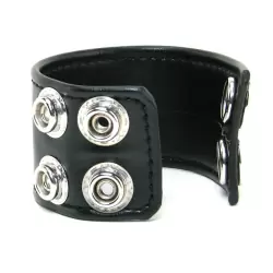 Хомут-утяжка для мошонки Snap Ball Stretcher на клепках – черный