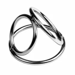 Бондаж для пениса TOYFA Metal – серебристый, M