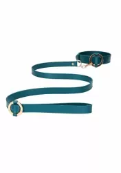 Гладкий ошейник Ouch Ouch! - Collar With Leash, с поводком, 110 см, зеленый