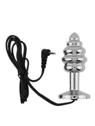 Винтообразная алюминиевая анальная пробка с электростимуляцией