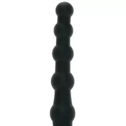 Ребристая насадка для двойного проникновения Beaded Dual Penetrator - Black, 14,5 см, силикон, черный