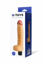 Реалистичный вибратор с венами и яичками TOYFA A-Toys – телесный