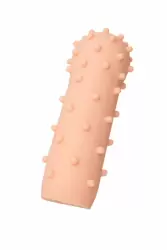 Закрытая длинная насадка с дополнительной стимуляцией для женщины ToyFa XLover Soft booster – телесный