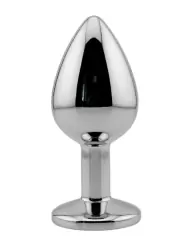 Серебряная анальная пробка с нежно-фиолетовым кристаллом (Small) Kanikule