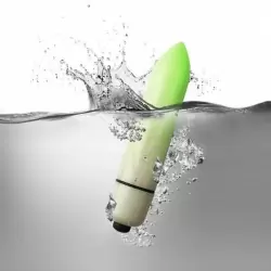 Светящаяся в темноте вибропуля Rock Off. 8 см, ABS-пластик/Зеленый неон