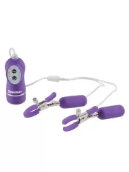 Зажимы на соски Vibrating Nipple Clamps с вибрацией – фиолетовый