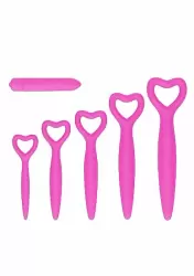 Набор вагинальных расширителей с вибропулей Silicone Vaginal Dilator Set
